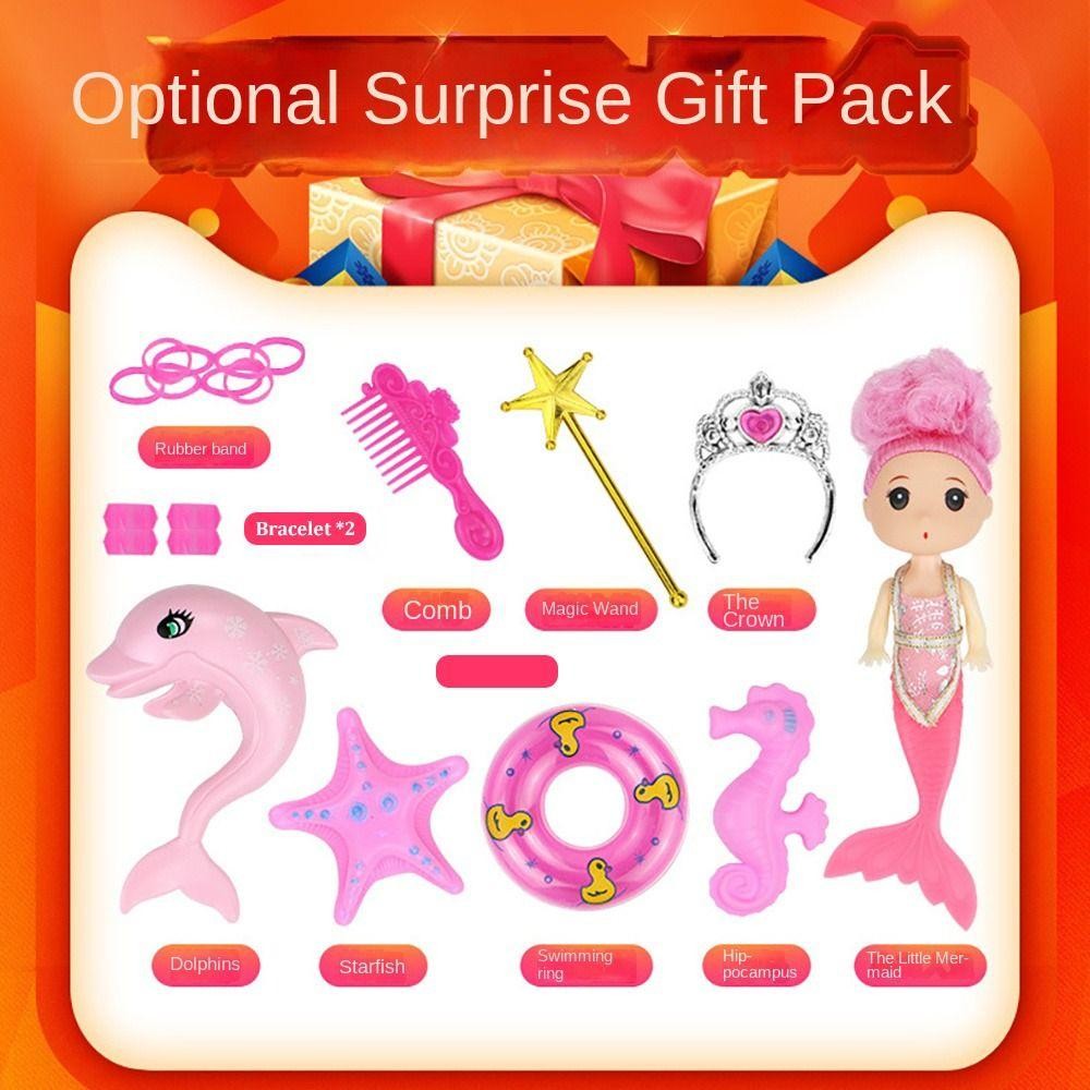 ความนุ่มนวล ตุ๊กตานางเงือก 42 ซม., สวยหลายข้อต่อที่สามารถเคลื่อนย้ายตุ๊กตาเจ้าหญิง, ประณีตกับม้าน้ํา, ไม้กายสิทธิ์ชุดของขวัญตาของขวัญวันเกิดเด็ - รูปที่ 7