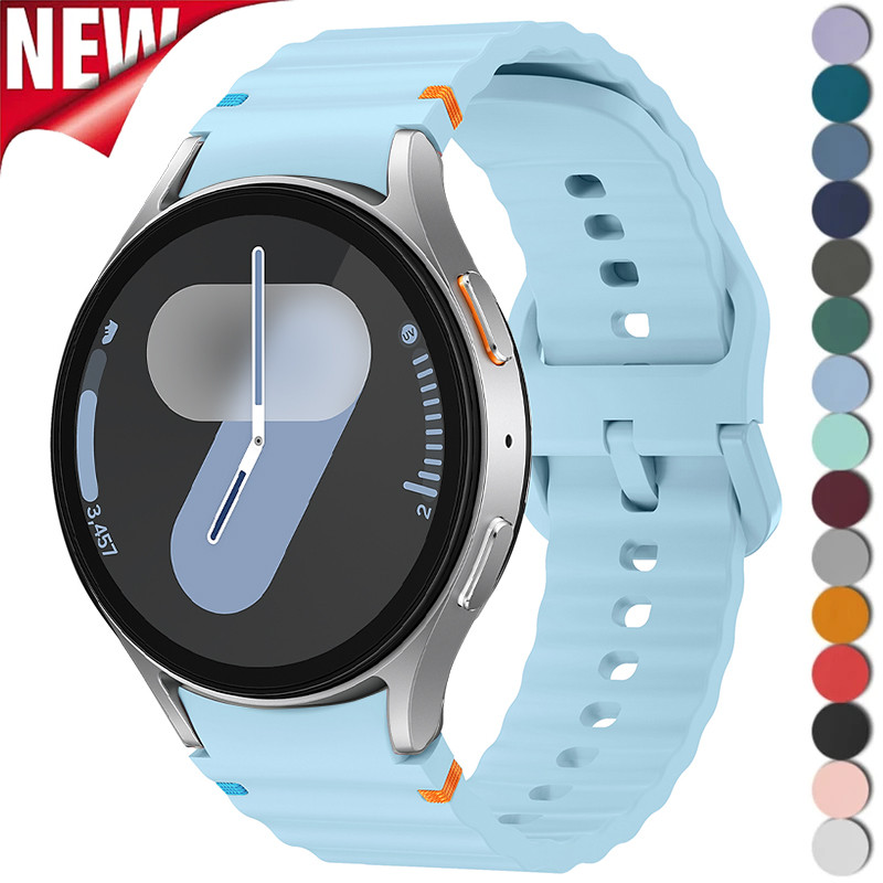 สายซิลิโคนเดิมสําหรับ Samsung Galaxy Watch 7 6 5 4 40 มม.44 มม.5Pro 45 มม.สร้อยข้อมือสําหรับ Galaxy Watch 4 6Classic 43 มม.47 มม.