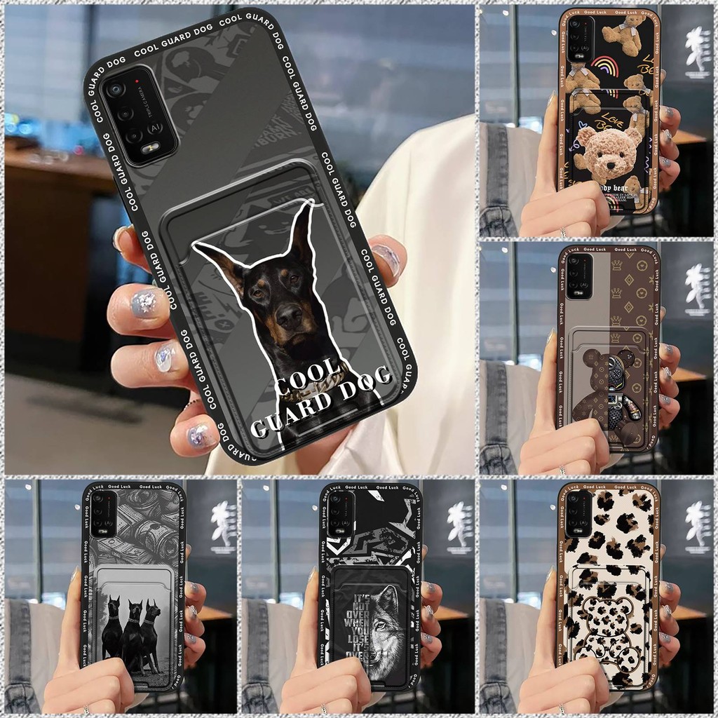 Cover Cartoon Phone Case For Wiko Power U20 Card bag Card slot Cute Fashion Design Dirt-resistant Anti-dust Graffiti