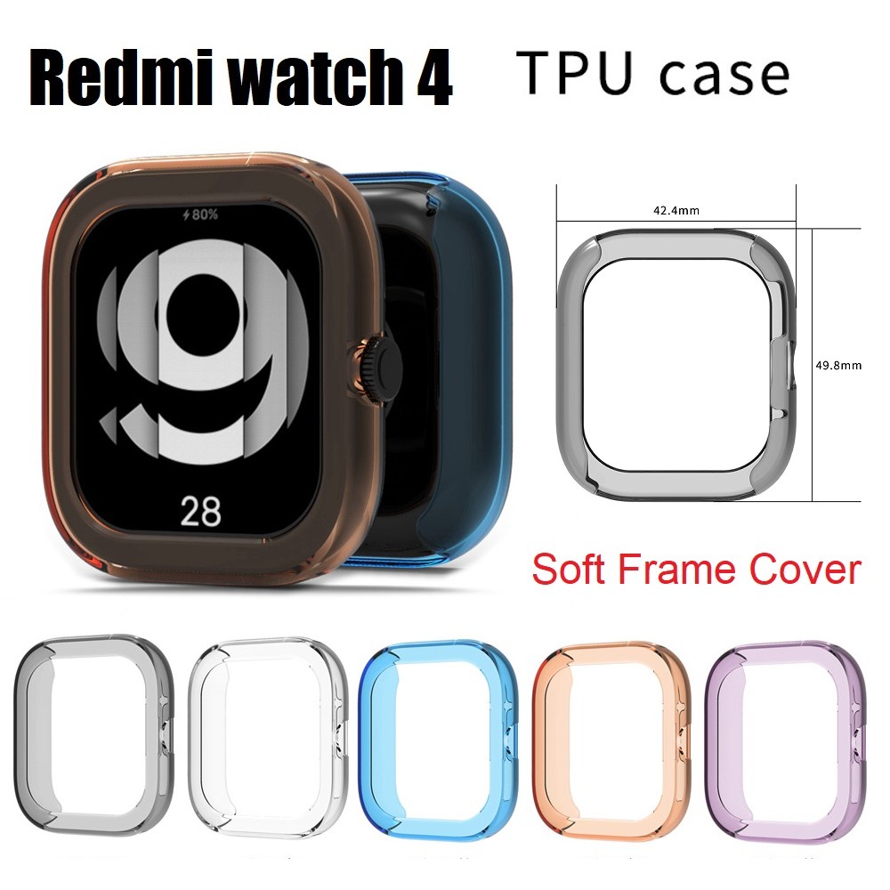 Soft TPU Frame For Xiaomi Redmi Watch 4 Case TPU Protective เคส Redmi watch 4 Cover High Quality Redmi watch 4 เคส Protector