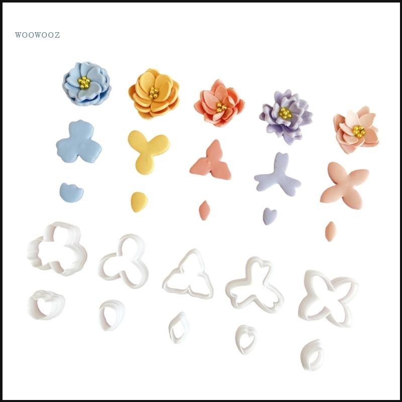 Wow 10 ชิ้น Clay ต่างหูเครื่องตัดสําหรับเครื่องประดับทําดอกไม้ขนาดเล็กรูป Clay Cutter กลีบ Clay Cutt