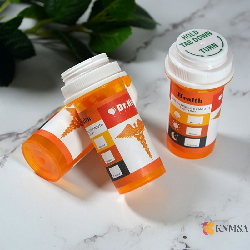 Knmsa] 50ML Push & Tailor Turn Vial Container Pocket Plastic Storage Stash Jar Pill Bottle Case Box Herb Container ศนเดิมคอเต่า