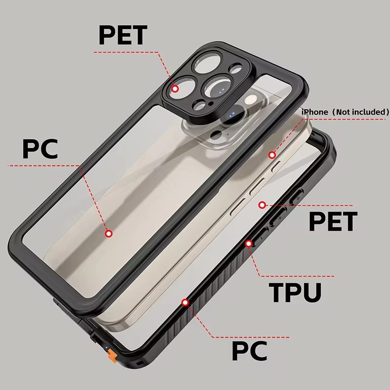 [Redpepper] IP68 Waterproof Phone Case For iPhone 16 Pro Max 16 Plus 15 14 13 Pro Full Protection Underwater Swimming Diving Phone Cover ราคา ถูกที่สุด ดีลบีเคเค แกลเลอรีภาพที่ 8