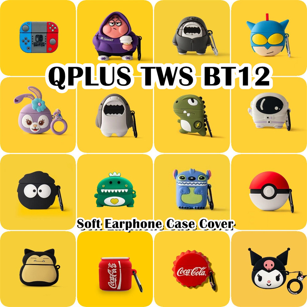 imamuraFor Qplus TWS BT12 Case Casing Soft Silicone Headphone Case Niche Cute Cartoon NO.1