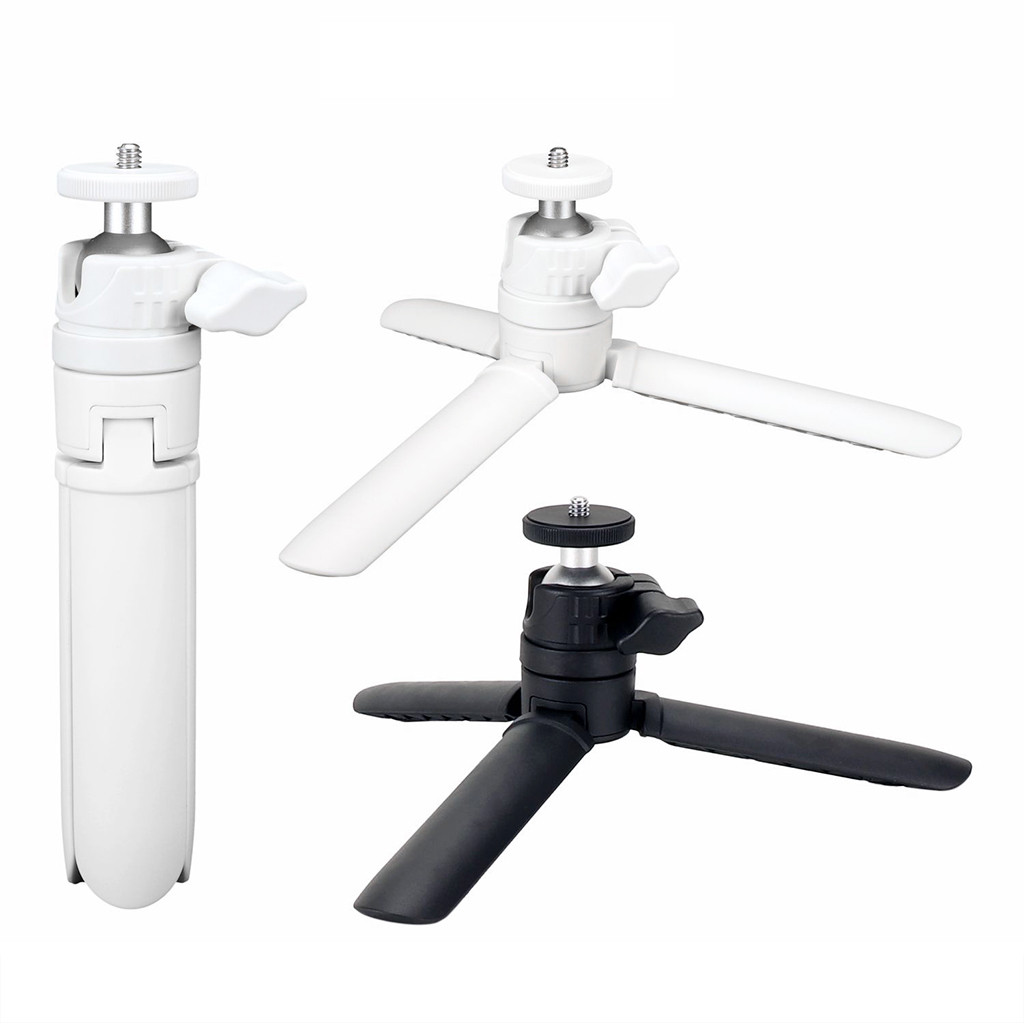 Feichao ขาตั้งกล้องขนาดเล็กแบบพับได้เดสก์ท็อป Selfie Stick ขาตั้งกล้อง 1/4 สกรู Ballhead Handle Grip สําหรับโปรเจคเตอร์/กล้อง/โทรศัพท์