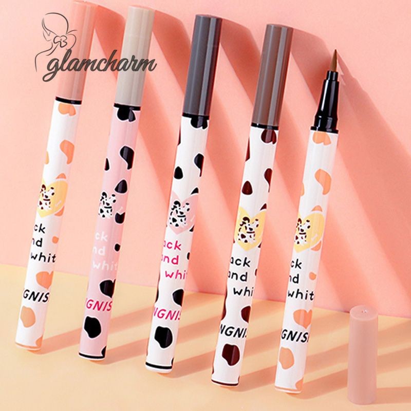 glamcharmอายไลเนอร์ปากกากันน้ําทนน้ํามันไม่เปื้อนสีทนทาน Silkworm Pencil Eyeliner