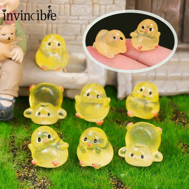 10 ชิ้นแฟชั่นน่ารักมินิเจี๊ยบของเล่น-เด็กที่มีคุณภาพสูงเรซิ่นไก่สีเหลืองอุปกรณ์เสริมของขวัญ