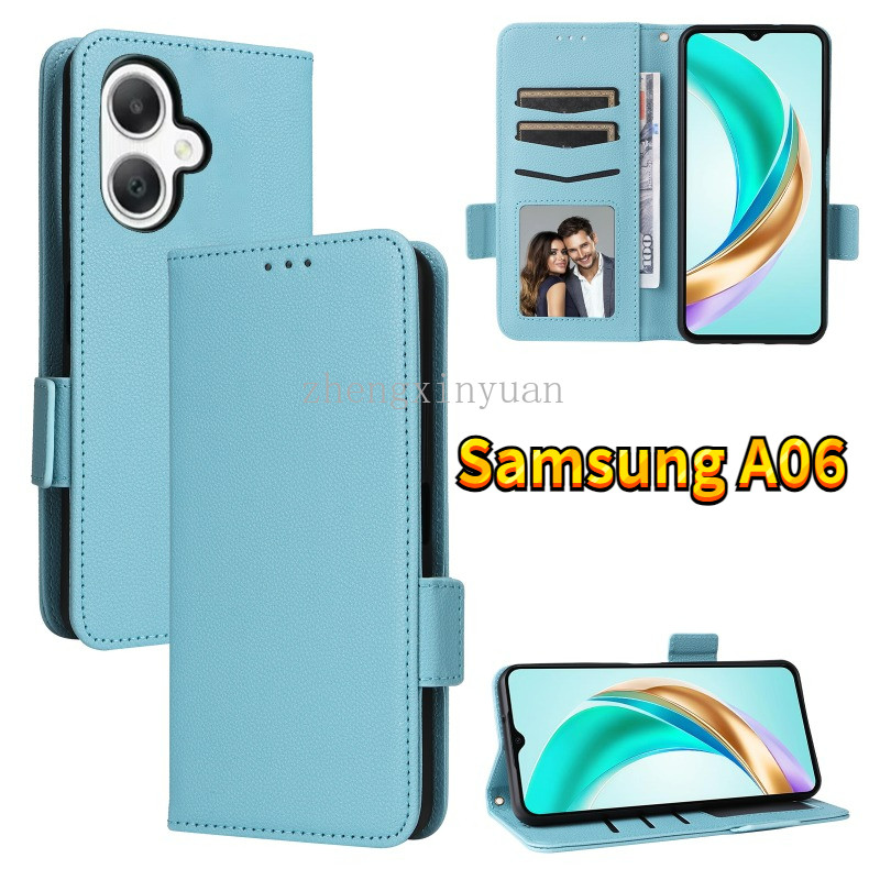 SAMSUNG ปลอกหนังสําหรับSamsung Galaxy A06 A07 A17 4G 5G2024 สําหรับSamsungA06 SamsungA07 SamsungA17 GalaxyA06 06 วงเล็บนุ่มTPUขอบกันกระแทกโทรศัพท์