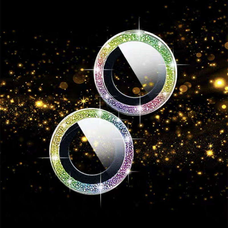 2/3pcsสําหรับiphone 16 Pro Maxกล้องเลนส์Protectors Glitterโลหะกล้องแหวนสําหรับiPhone 15 14 Plus 13 12 mini 11 16Pro 16Plus Pro Maxป้องกันหมวก