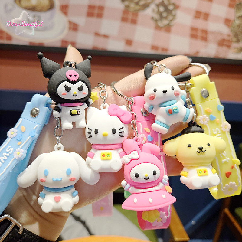 <DBFl>Hello Kittyพวงกุญแจอุปกรณ์เสริมkuromi Cinnamoroll My Melody Key Chainกระเป๋าจี้Purpompurinพวงกุญแจรถของขวัญใหม่