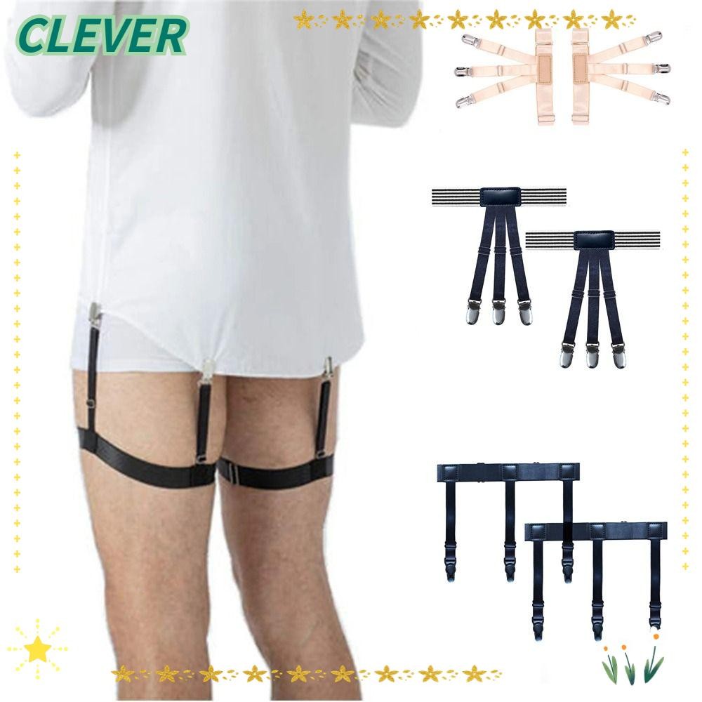 Clever ขาต้นขา Suspender Garters สายรัด, ปรับผู้ถือเสื้อ Stay เข็มขัด,ลื่นยืดหยุ่นขา Suspenders เสื้อล็อคคลิป
