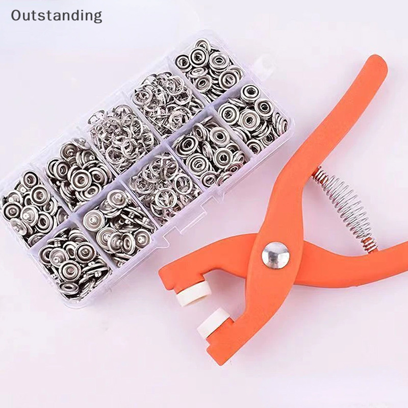ที่โดดเด่น 50/100PCS Plier เครื่องมือปุ่มจักรเย็บผ้าโลหะ Five-claw Buckle ปุ่มสแน็ปโลหะเสื้อผ้า Stitch ฟรี Fastener เครื่องมือเย็บผ้าความปลอดภัยใหม่