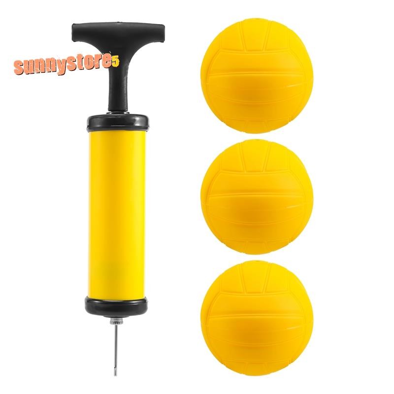 Viminston Roundnet Game Ball Replacement Competitive Balls Mini Volleyball 3-Pack with Pump