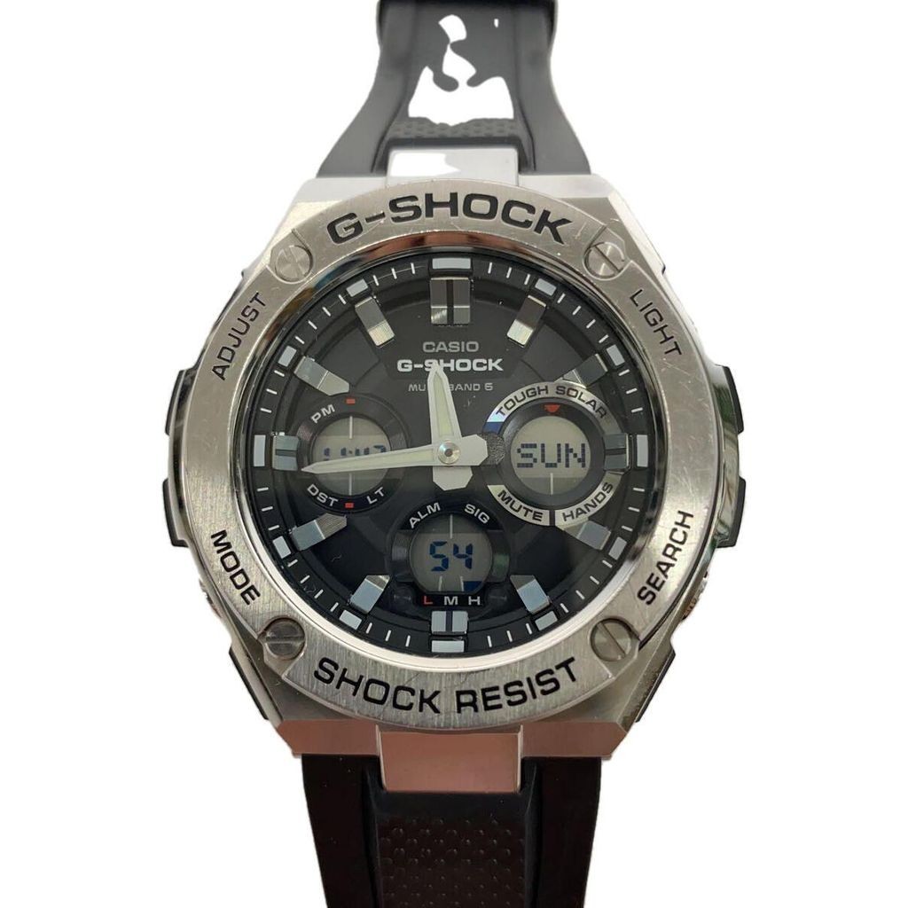 CASIO Wrist Watch G-Shock Silver Black Men's Solar Direct from Japan Secondhand 2343192439608