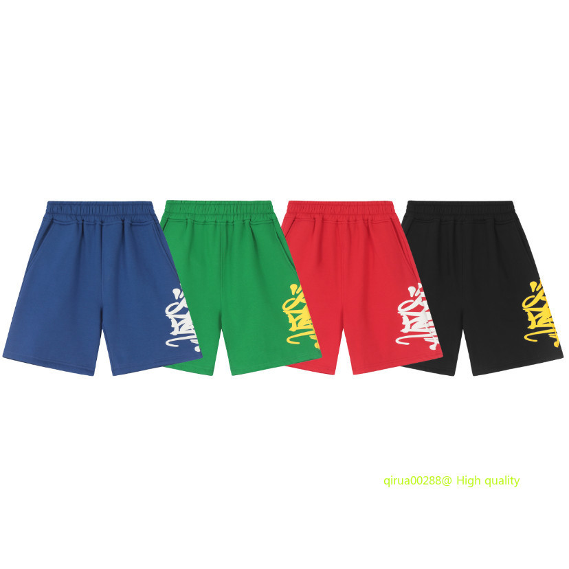 แฟชั่นเจาะ Syna American Street Hip-Hop สไตล์จดหมายพิมพ์กางเกงขาสั้นหลวม