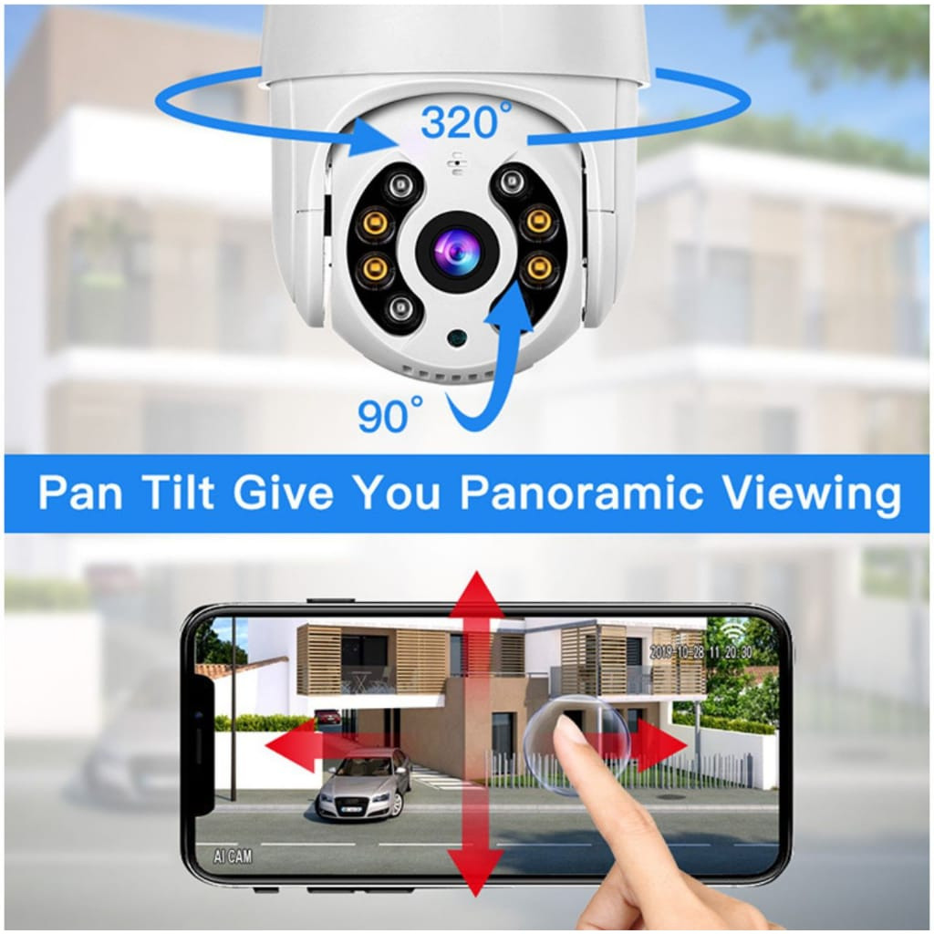 กล้อง Ip A8 ICSEE Wifi กลางแจ้ง Hd Motion Sensor Ptz ความเร็วโดมซูมกันน้ํา 2 เสาอากาศ