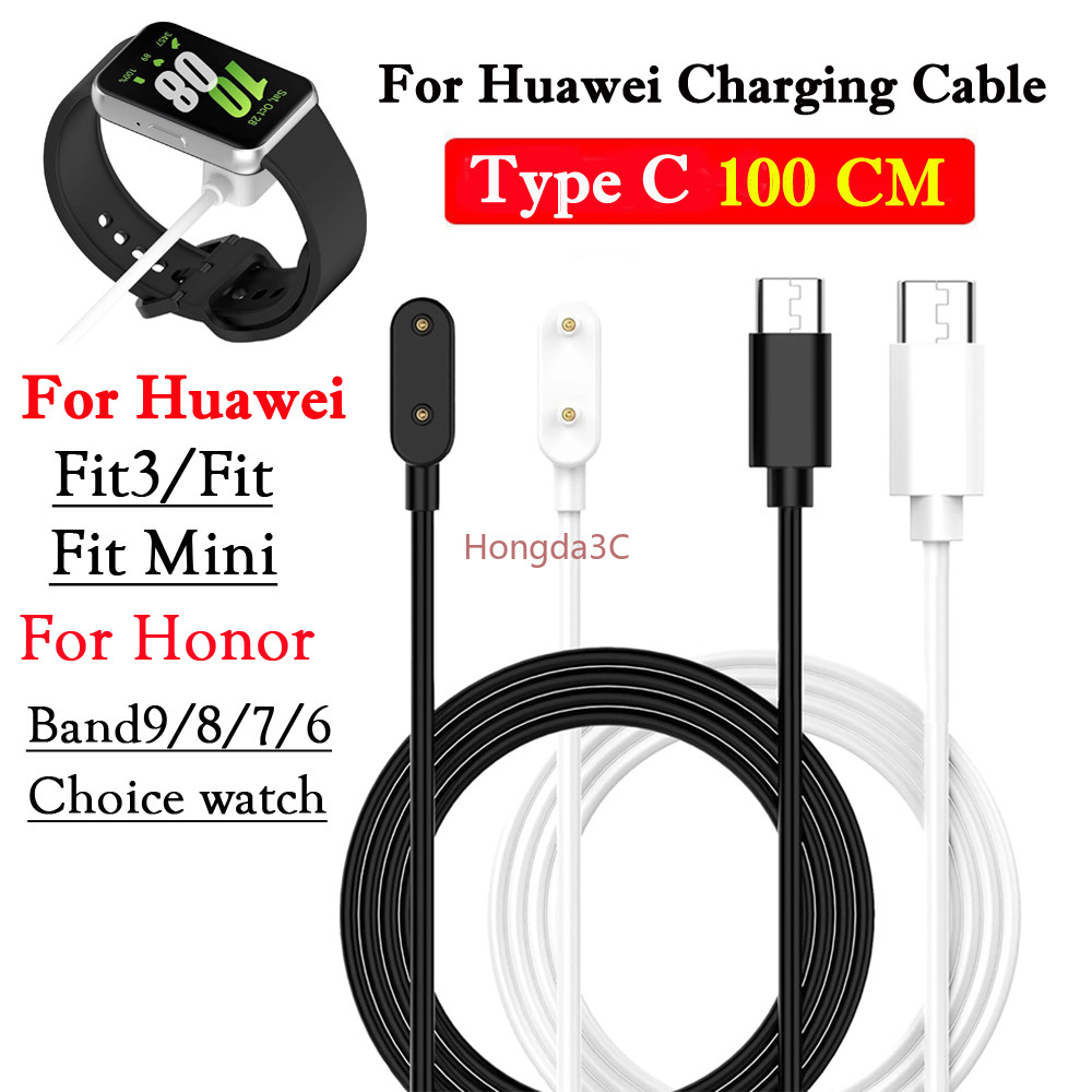 USB-C สายชาร์จสําหรับนาฬิกา Huawei Fit 3 Fit3 Fit2/Fit SE Mini ชาร์จประเภท C สายสําหรับ Huawei Band 11 Pro 10 9 8 7 6 Honor Choice Band9 11Pro band8 band7 อุปกรณ์เสริม