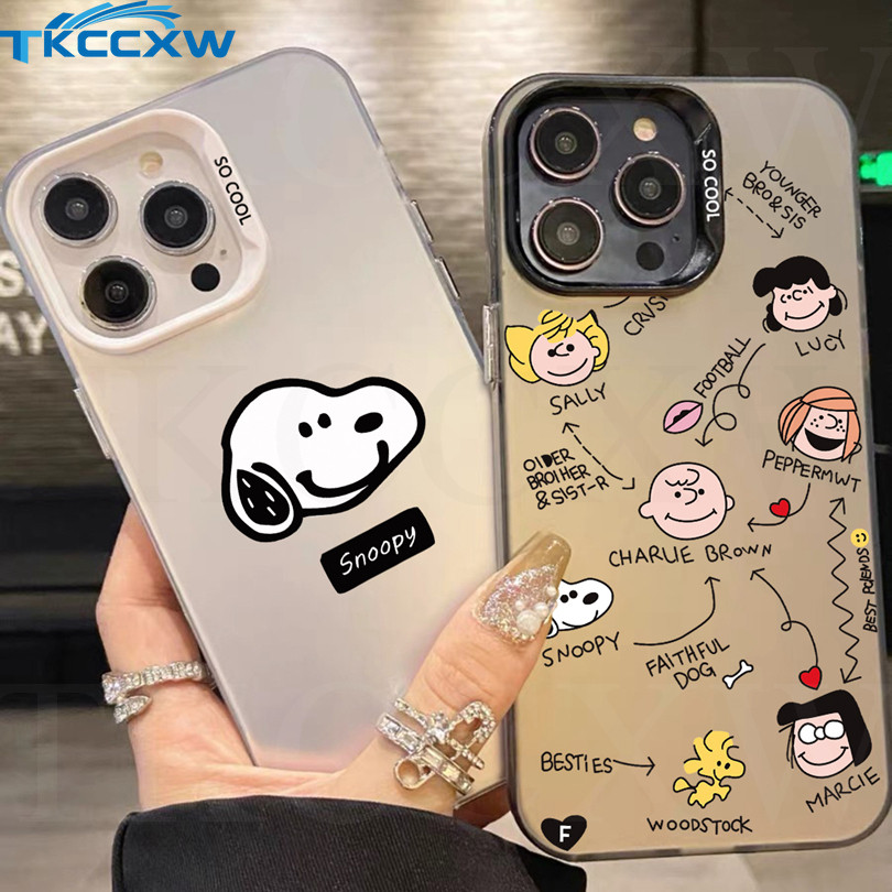 Snoopy Charlie สีน้ําตาลเคสโทรศัพท์ Frosted สําหรับ Samsung Galaxy S10 S20 S21 S22 S23 S24 Plus Ultra S21 S23 FE หมายเหตุ 20 Ultra หมายเหตุ 9 กรณีพรีเมี่ยมกันกระแทก