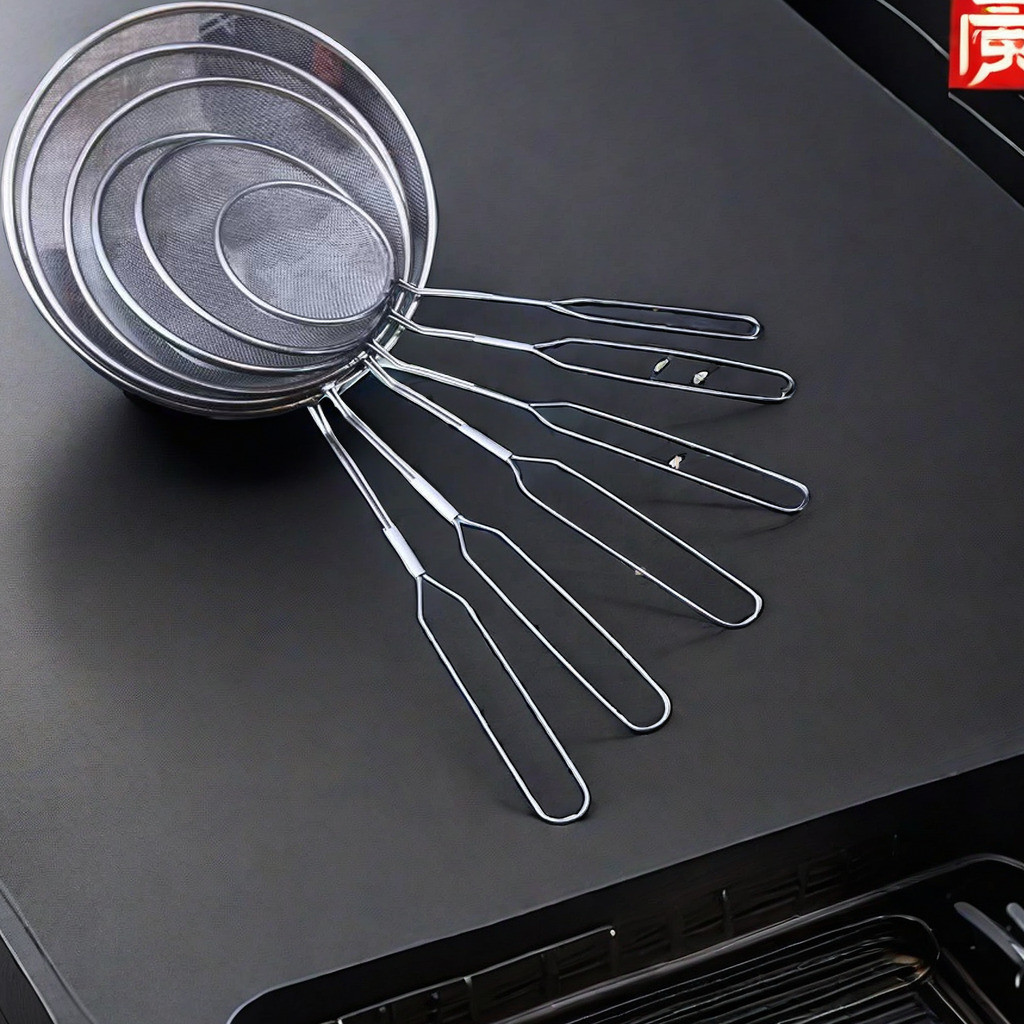 ช้อนกรองกากน้ำมันในครัวที่ใช้ในครัวเรือนสแตนเลสกรองนมถั่วเหลือง