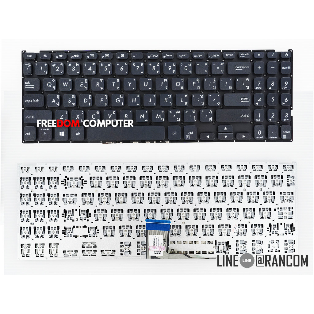 คีย์บอร์ด ASUS X512D X512F TH-EN สีดำ ไม่มีไฟ KEYBOARD