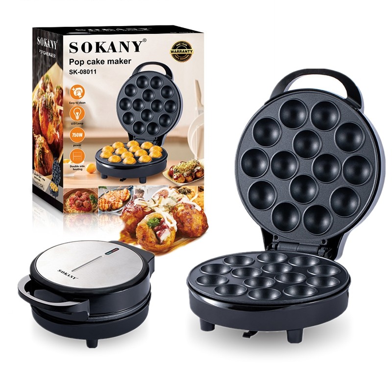 750w High Power เค้กไฟฟ้า Pop Maker Non-Stick Cupcake Maker ครัวเรือน Donuts Octopus Balls Griddle เ