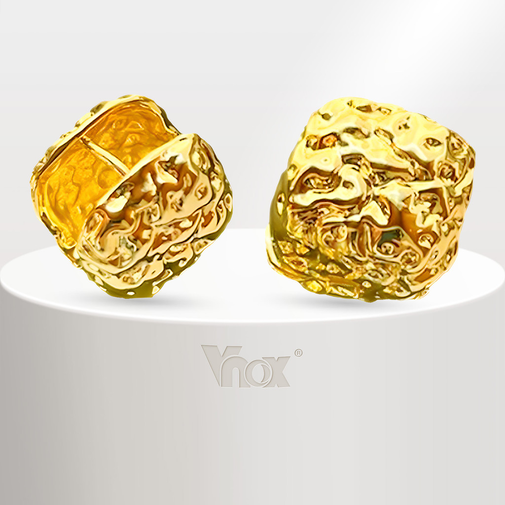 Vnox เรขาคณิตไม่สม่ําเสมอ Charm ต่างหูสตั๊ดสําหรับผู้หญิง, ทอง 18K แฟชั่นอเนกประสงค์หูเครื่องประดับอุปกรณ์เสริมของขวัญ