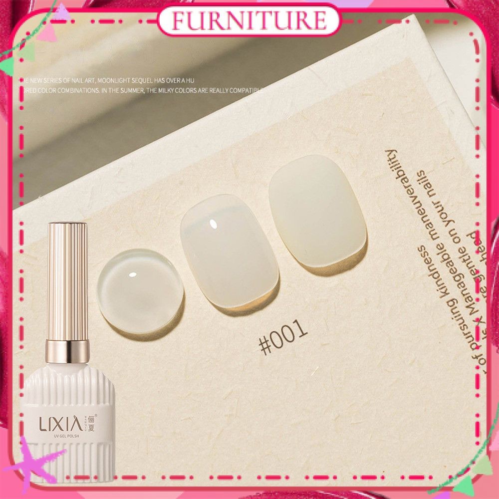♕ น้ำยาทาเล็บ Lixia White Water สีนู้ด เจลทาเล็บสีขาว น้ำนมถั่วเหลือง โยเกิร์ต สีขาวขุ่น กาวติดเล็บ Phototherapy ศิลปะการทำเล็บ สำหรับร้านทำเล็บ 8 แบบ เฟอร์นิเจอร์