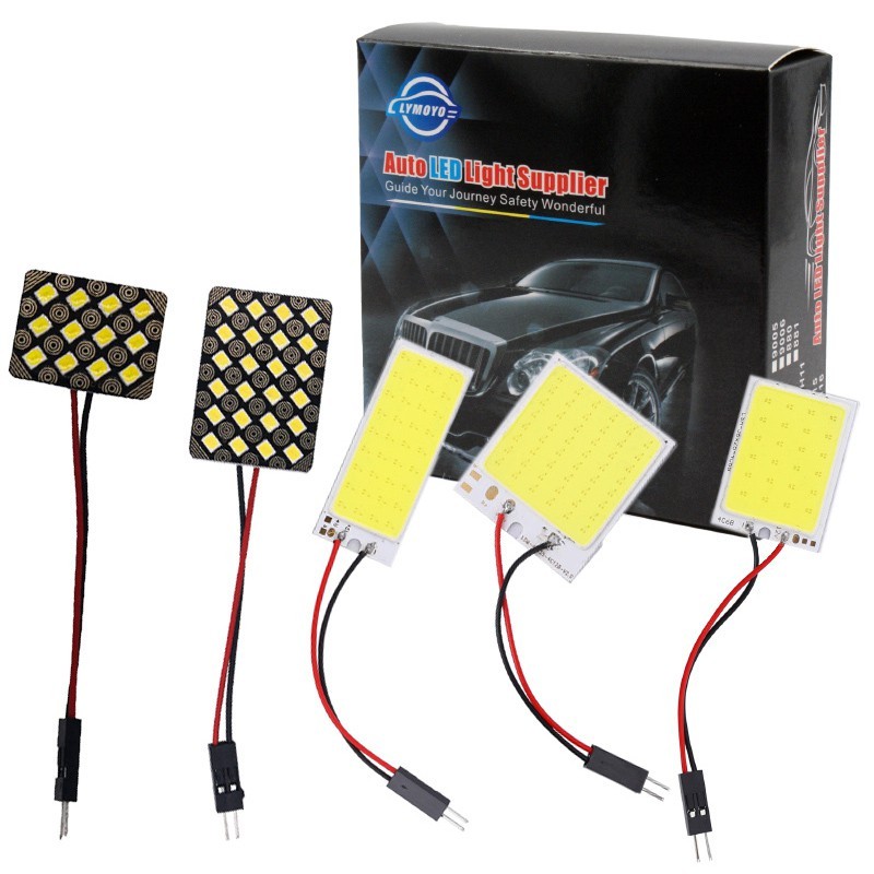 ไฟอ่านหนังสือโดมภายในรถ COB 12 24 36 48SMD Festoon Dome Panel Light ไฟอ่านหนังสือ LED สีขาว
