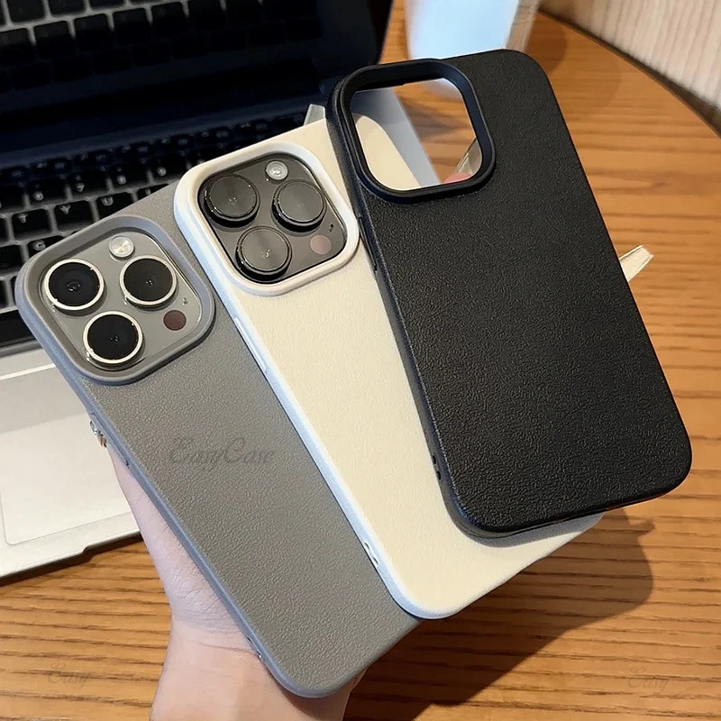 หรูหรา Matte หนังนุ่ม Candy เคสโทรศัพท์สําหรับ for iPhone 15 14 Plus 13 12 11 Pro Max ป้องกันเลนส์ซิลิโคนกันกระแทกฝาครอบ