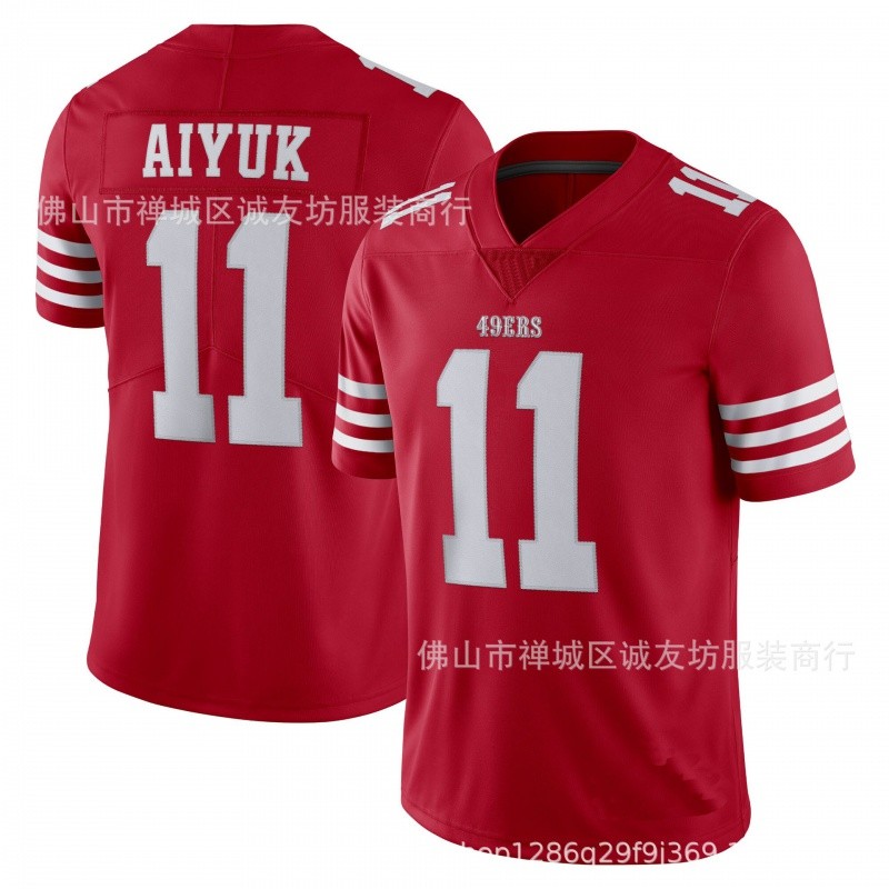เสื้อรักบี้ NFL 49 คน 11 สีแดง 49ers Brandon Aiyuk Jersey