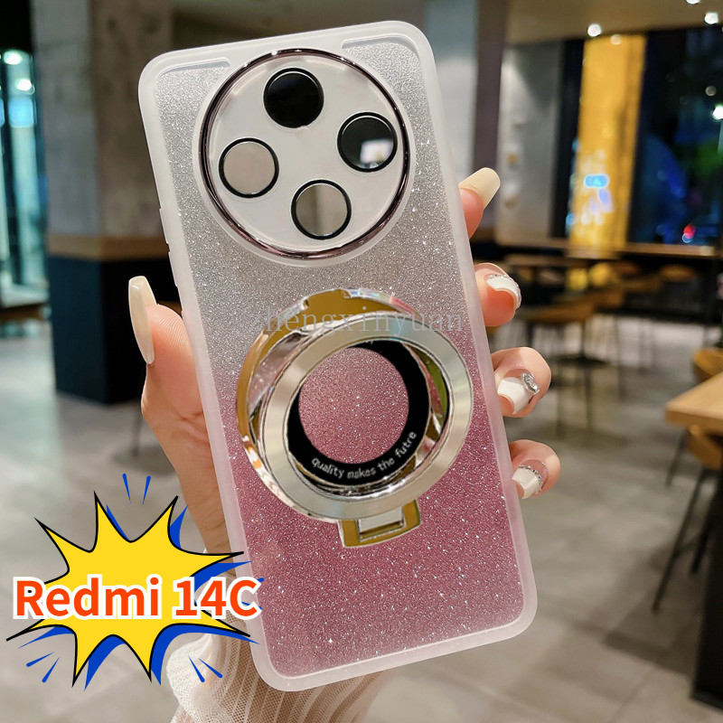 ปลอกสําหรับ XIAOMI POCO C75 Redmi 14C 4G 5G 2024 โปร่งใสผู้ถือแหวนสําหรับ POCOC75 C 75 Redmi14C นุ่ม