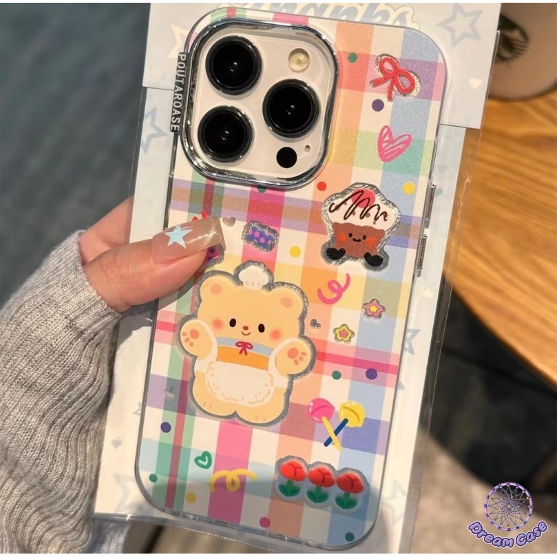การ์ตูนสร้างสรรค์น่ารักเนยหมีเคสสำหรับ OPPO A78 A18 A12 A17K A17 A15 A7 A16 A54 A38 A53 A58 A77 A57 Reno 5F