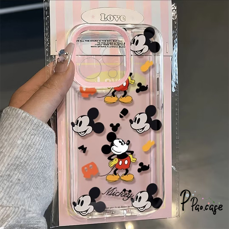 การ์ตูนน่ารักมิกกี้เมาส์กรณีโทรศัพท์เข้ากันได้ เคสไอโฟน 13 11 15 Pro Max 12 14 Pro Max XR XS X Max 7 15 14 8 Plus SE