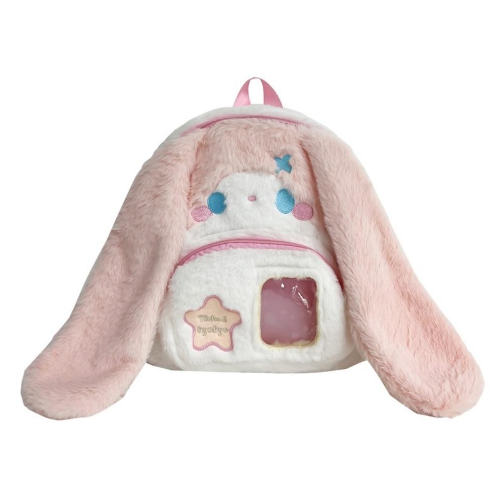 กระเป๋านักเรียน ESTRENAR กระเป๋าสะพายตุ๊กตาหูนุ่ม ลายการ์ตูนกระต่ายสไตล์ญี่ปุ่นน่ารัก กระเป๋าเป้ High School