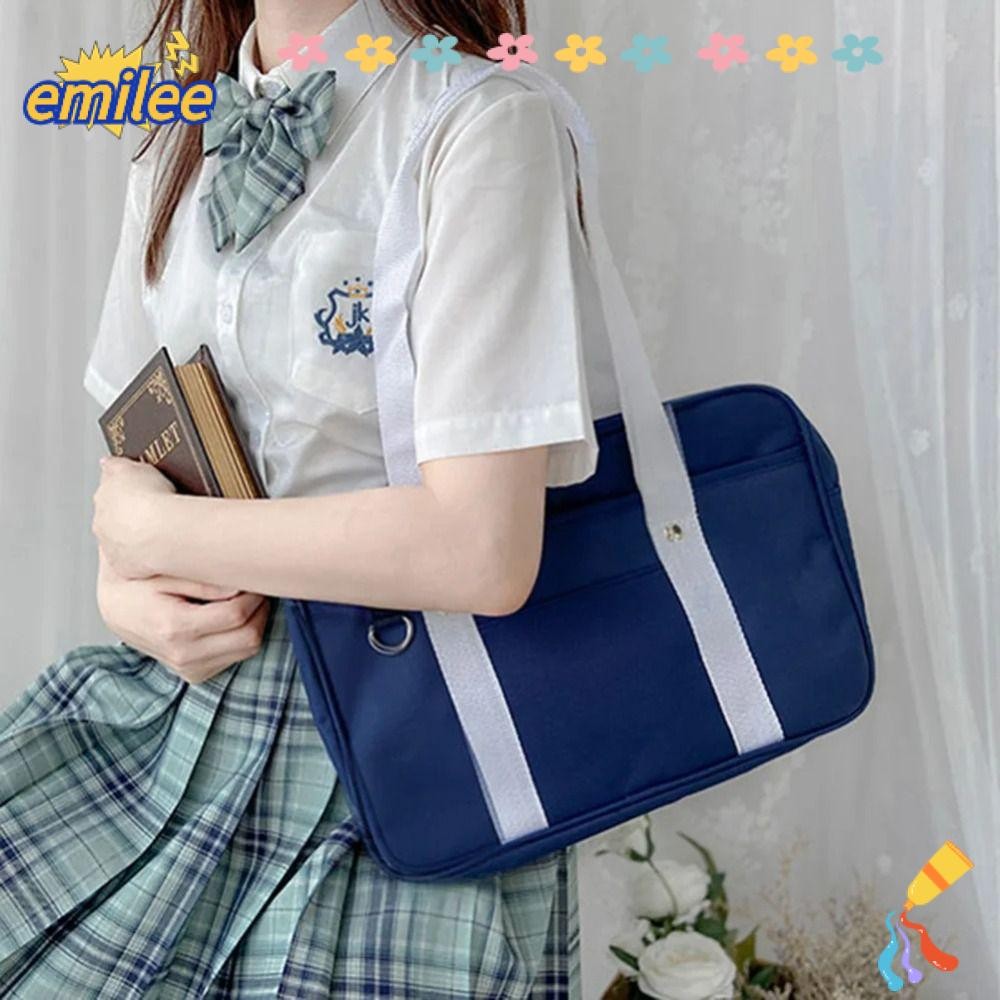 Emilee JK กระเป๋า,กระเป๋าเอกสาร Anime Cospaly กระเป๋าสะพาย,แฟชั่นขนาดใหญ่ความจุ Y2k College Tote กระเป๋าสาว