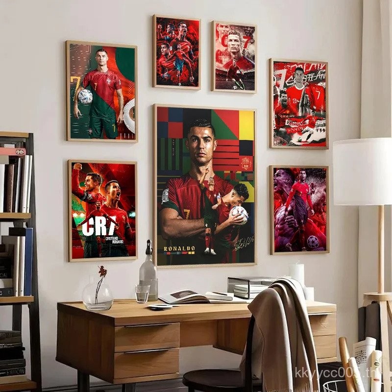 C-Cristiano R-ronaldo CR7 VINTAGE โปสเตอร์ Sticky Retro กระดาษคราฟท์สติกเกอร์ DIY Room Bar Cafe สติก