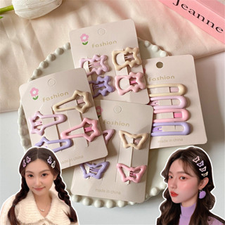 4ชิ้น/เซ็ตแฟนตาซีสีชมพูดาวกิ๊บด้านข้างผมหักเรียบbbคลิปสาวหัว…