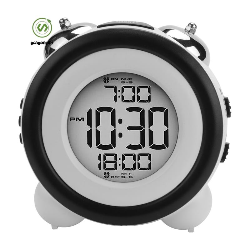 [gangong1kr]นาฬิกาปลุกดิจิตอล,Time Date Display Twin Bell Loud สําหรับนักนอนหนัก Dual Alarm Blue Backlight สําหรับวัยรุ่น