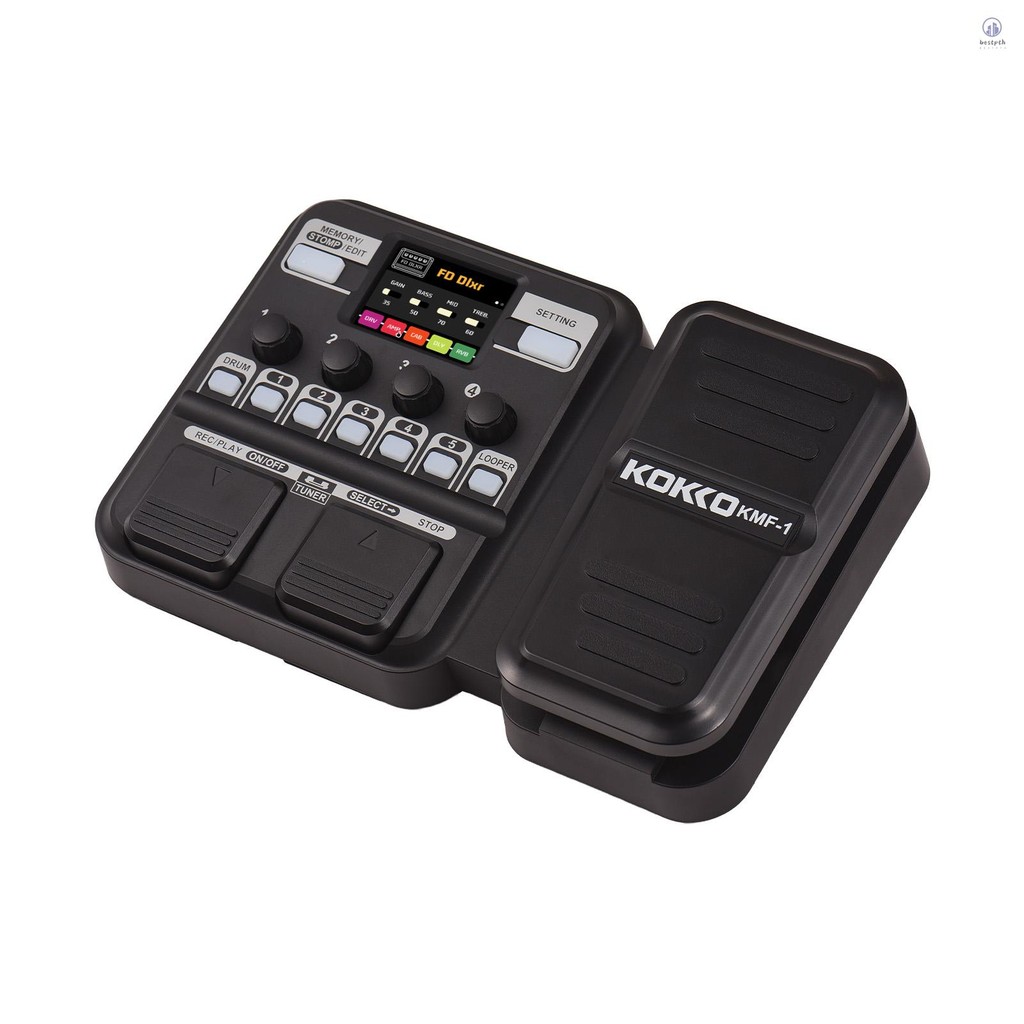 Kokko กีตาร์ Multi Effects เหยียบ 10-59 Presets 6 กลองเครื่องและ Looper 40 จังหวะที่แตกต่างกันสําหรับ Home Practice Live Streaming เชื่อมต่อหูฟังคอมพิวเตอร์ลําโพง Mobile Phon