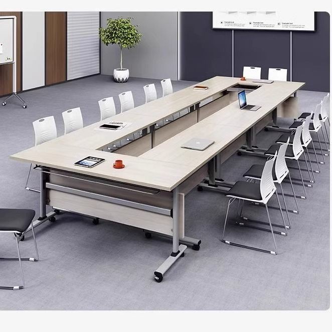 โต๊ะประชุมพับเก็บได้โต๊ะ Splicing Long Bar แบบถอดได้สำหรับโต๊ะทำงานคู่โต๊ะฝึกอบรม