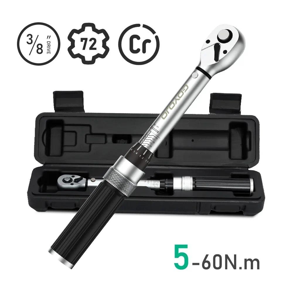 Goyojo 3/8 ประแจแรงบิด 5-60N.m แรงบิดไดรฟ์สแควร์คีย์ 1/4 Pro ประแจแรงบิด 5-25N.m Professional จักรยานเครื่องมือซ่อมรถยนต์