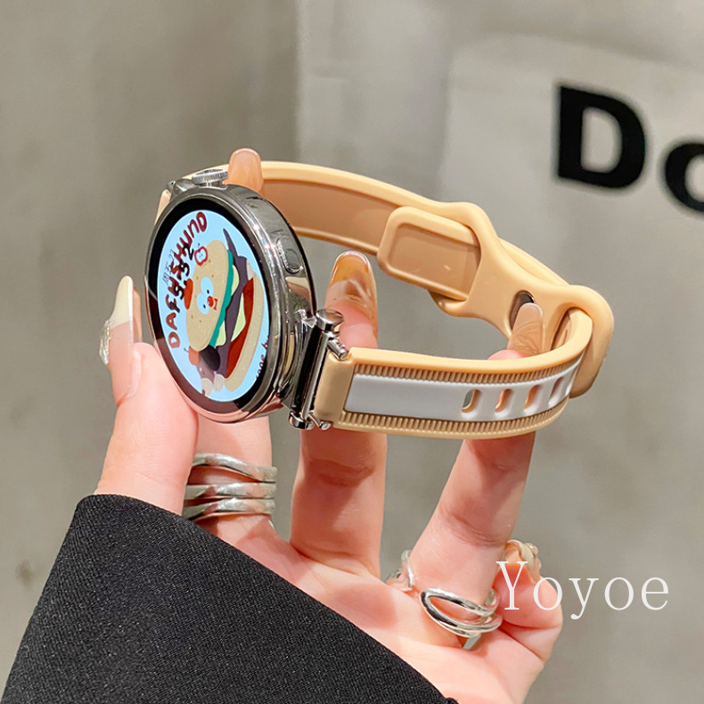 20 มม.22 มม.ซิลิโคนสําหรับ Samsung Galaxy Watch 7 6 5 4 40 มม.44 มม.5 Pro 45 มม.หัวเข็มขัดแม่เหล็ก 6 คลาสสิก 43 มม.47 มม.สร้อยข้อมือ