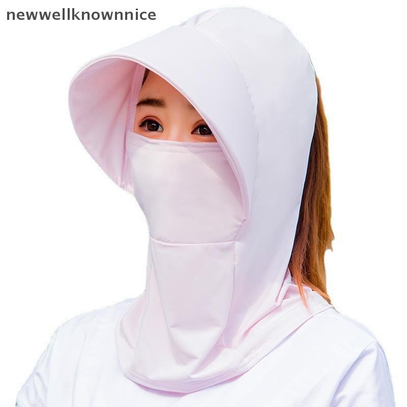 Newwellknownnice ฤดูร้อนหมวกผ้าไหมน้ําแข็งสําหรับผู้หญิงหมวกกันแดดระบายอากาศ Suncreen กลางแจ้ง Bicyclin TH