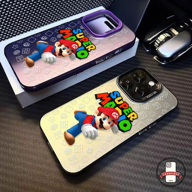 การ์ตูนแฟชั่นน่ารักซูเปอร์มาริโอดูเดิลเคสเข้ากันได้กับ IPhone 15 14 12 11 13 Pro Max 7Plus 15 8 7 14 Plus XR X XS Max SE