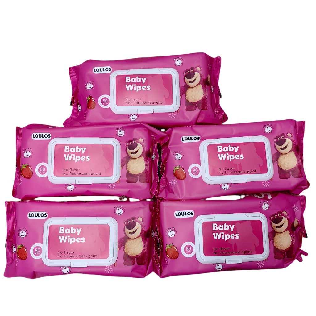HOME818 ทิชชูเปียกห่อใหญ่  (แบบ 5แพ็ค  / 10 แพ็ค) หมี LOTSO แผ่นใหญ่ ทิชชู่เปียกของเด็ก กระดาษเปียก Baby Wipes รูปที่ 3