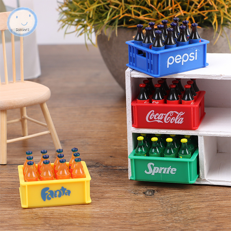 Sunset1 1:12 Dollhouse Miniture จําลองเครื่องดื่มขวดอุปกรณ์เสริมเครื่องประดับของเล่น EN