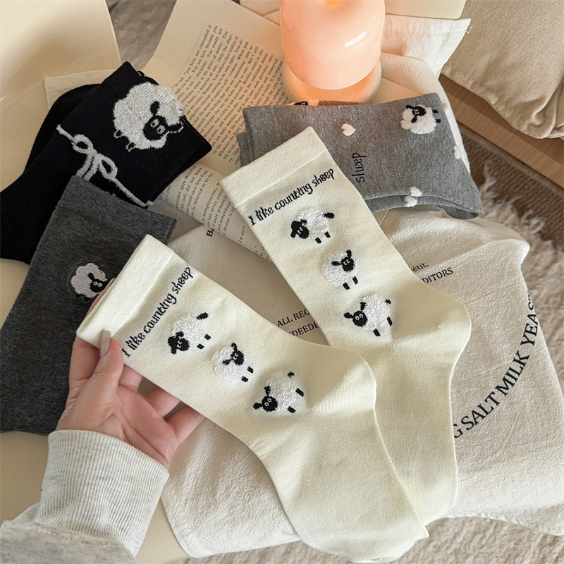 Women's tube socks character cartoon animal pattern cotton socks