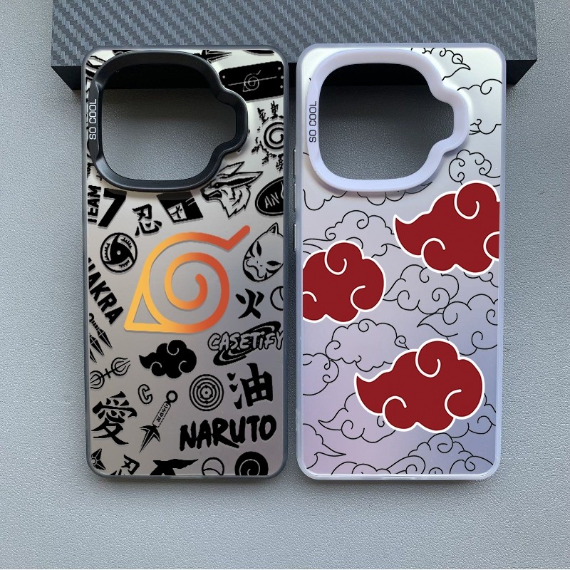 สําหรับ IQOO Z9 Turbo Z9X เทรนด์แฟชั่นอะนิเมะ Naruto Uzumaki Akatsuki Organization สีสัน Frosted เลเซอร์คลุมทั้งหมด PC กันกระแทกเคสโทรศัพท์