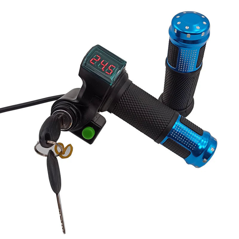 LED Voltage Display Ebike Accelerator Throttle Handle Hall Turner 5V to 99V Full Battery Compatible 
