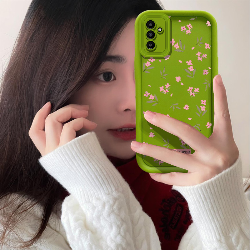 SAMSUNG ดอกไม้สีชมพูหอมสําหรับsamsung Galaxy A12 A13 A14 A15 A20 A30 A21S A22 A55 A71 4Gหวานแฟชั่นFall-proofหรูหราสวยนุ่มFall-Proofเคสโทรศัพท์